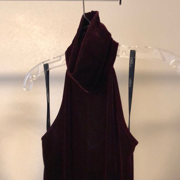 Vintage Purple velvet halter Prom dress - Picture 5 of 6